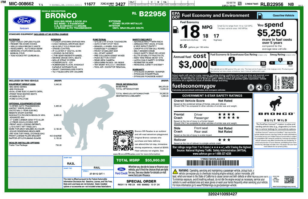 Certified 2024 Ford Bronco Big Bend AWD/4WD image 7