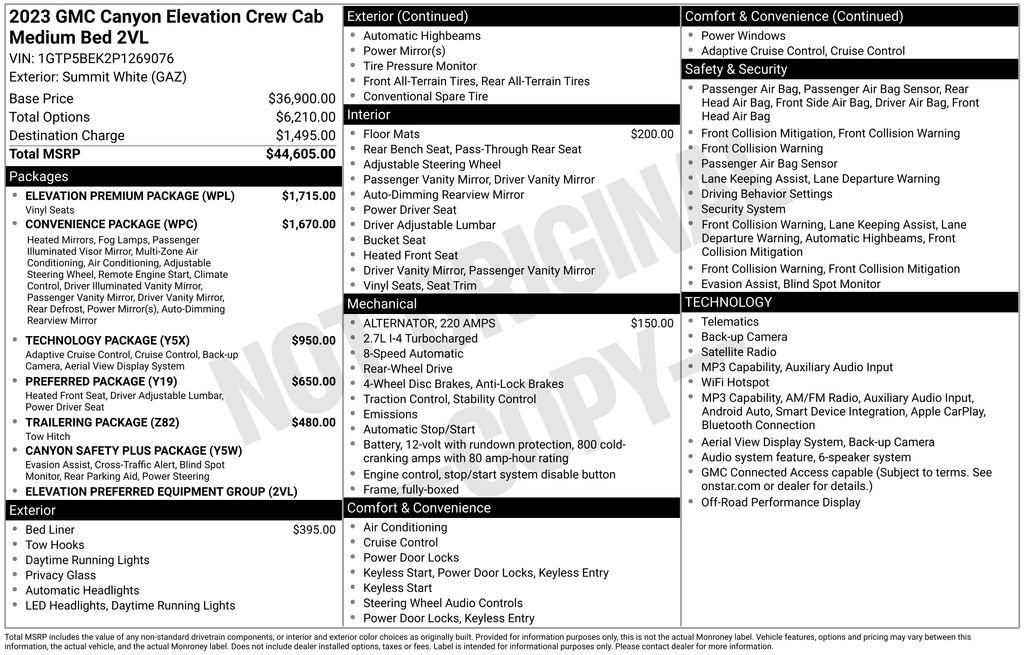 Used 2023 GMC Canyon Elevation w/ Elevation Premium Package RWD image 7