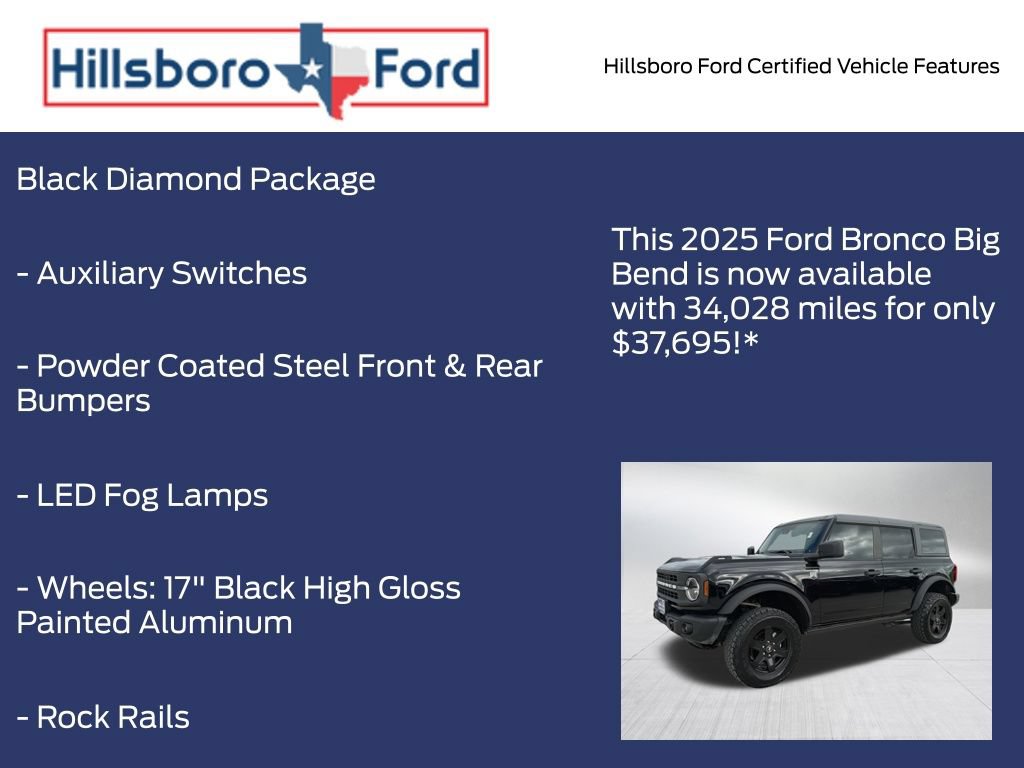 Certified 2025 Ford Bronco Big Bend w/ Black Diamond Package AWD/4WD image 13