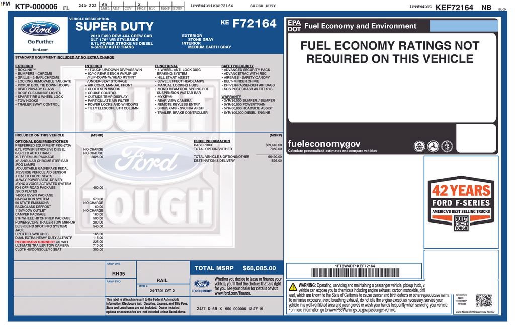 Certified 2019 Ford F450 XLT w/ XLT Premium Package AWD/4WD image 3