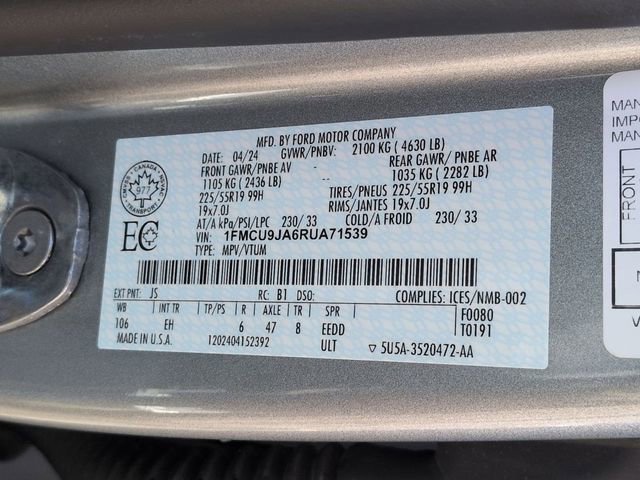 Certified 2024 Ford Escape Platinum image 34