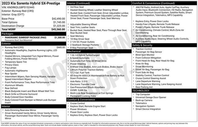 Used 2023 Kia Sorento SX Prestige w/ Panoramic Sunroof Package image 38