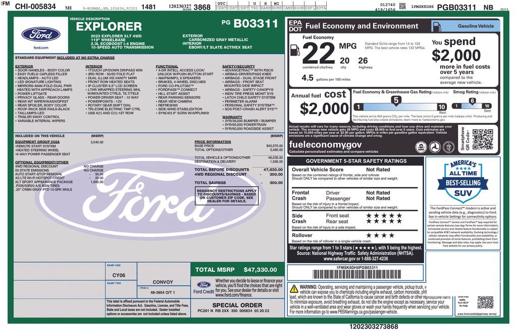 Certified 2023 Ford Explorer XLT w/ Equipment Group 202A AWD/4WD image 36
