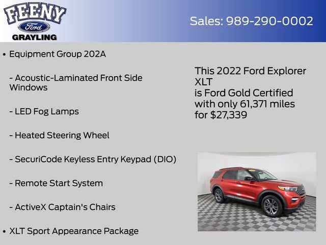 Certified 2022 Ford Explorer XLT w/ Equipment Group 202A image 11