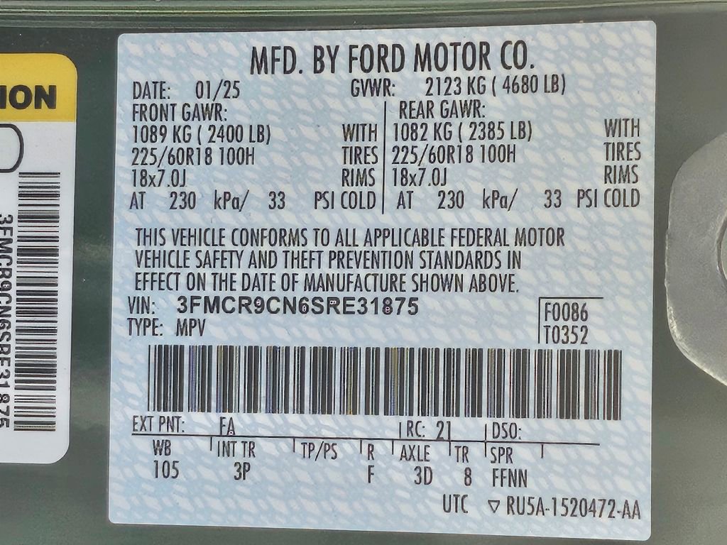 Certified 2025 Ford Bronco Sport Outer Banks w/ Outer Banks Tech Package+ image 33