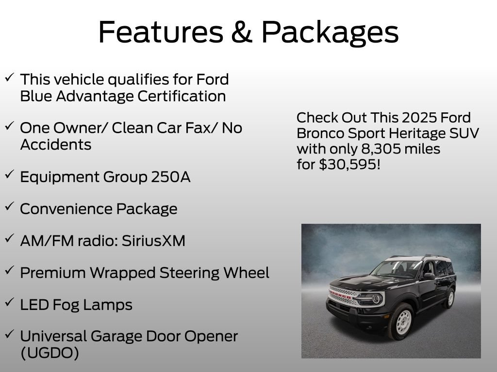 Certified 2025 Ford Bronco Sport Heritage w/ Convenience Package AWD/4WD image 4