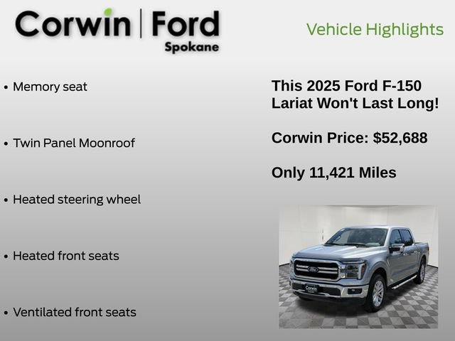 Certified 2025 Ford F150 Lariat w/ Tow/Haul Package AWD/4WD image 13