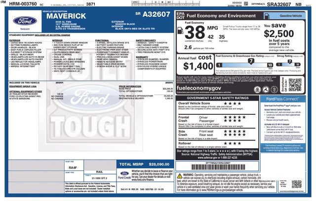 Certified 2025 Ford Maverick XL FWD image 6