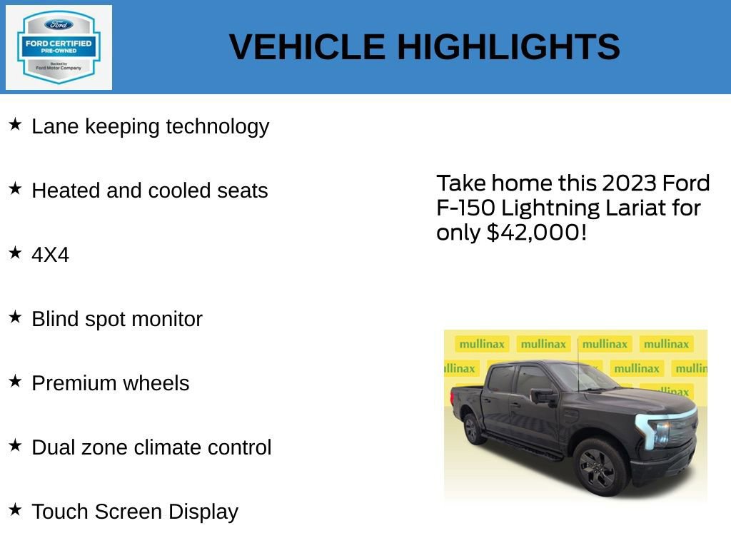 Certified 2023 Ford F150 Lightning Lariat w/ Tow Technology Package image 23