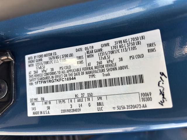 Certified 2019 Ford F150 Raptor w/ Equipment Group 802A Luxury image 21