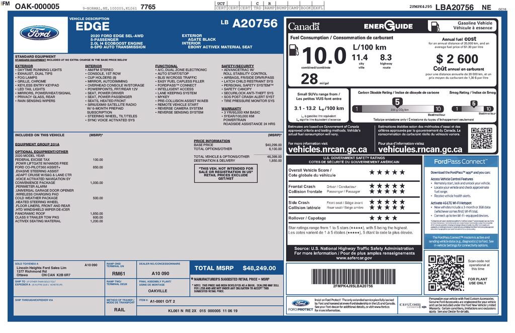 Certified 2020 Ford Edge SEL w/ Convenience Package AWD/4WD image 36