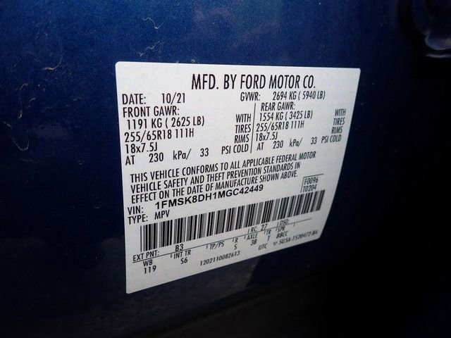 Certified 2021 Ford Explorer XLT w/ Equipment Group 202A AWD/4WD image 24