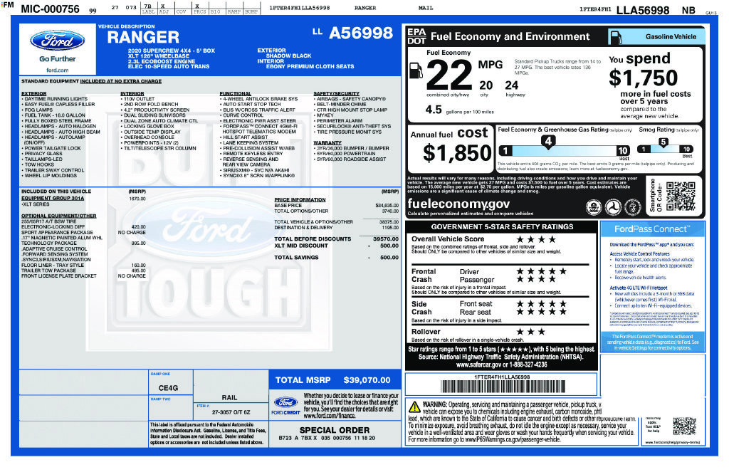 Certified 2020 Ford Ranger 4x4 SuperCrew image 8