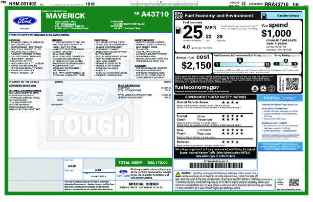 Certified 2024 Ford Maverick Lariat w/ FX4 Off-Road Package AWD/4WD image 22