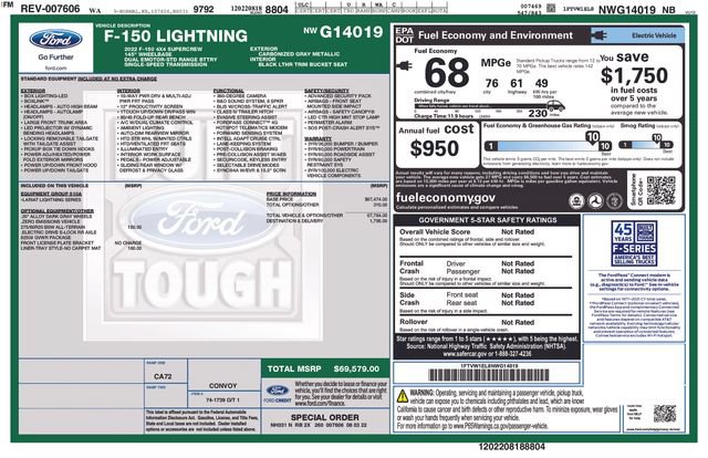 Certified 2022 Ford F150 Lightning Lariat AWD/4WD image 30