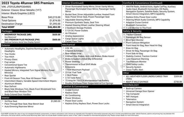 Used 2023 Toyota 4Runner SR5 Premium w/ Moonroof Package RWD image 6