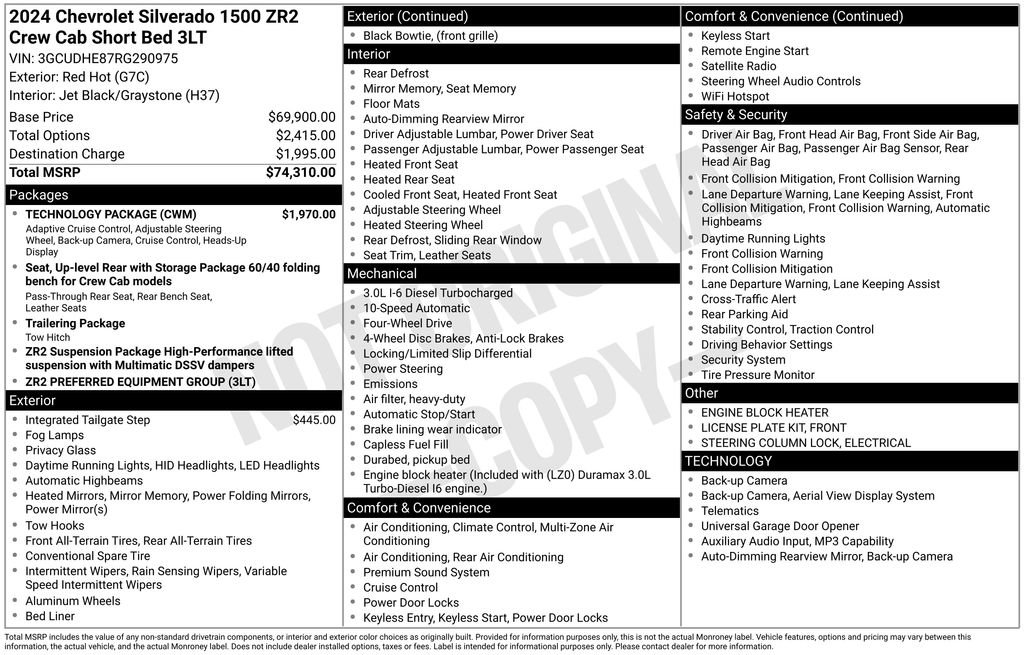 Used 2024 Chevrolet Silverado 1500 ZR2 w/ Technology Package AWD/4WD image 7