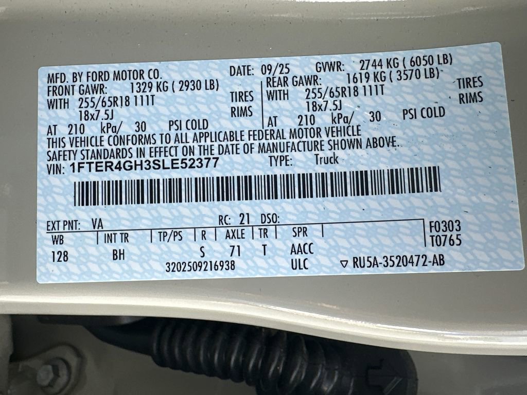 Certified 2025 Ford Ranger XLT w/ Equipment Group 301A High RWD image 32