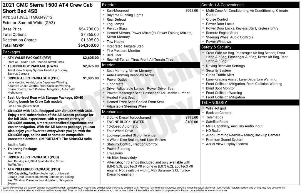 Used 2021 GMC Sierra 1500 AT4 w/ AT4 Value Package AWD/4WD image 3