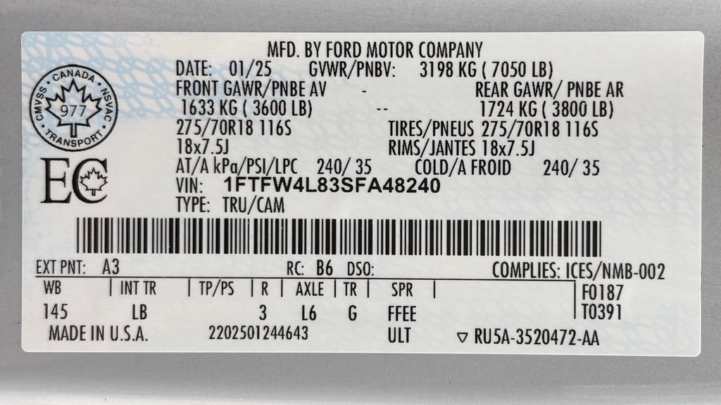 Certified 2025 Ford F150 Tremor w/ Bed Utility Package AWD/4WD image 48