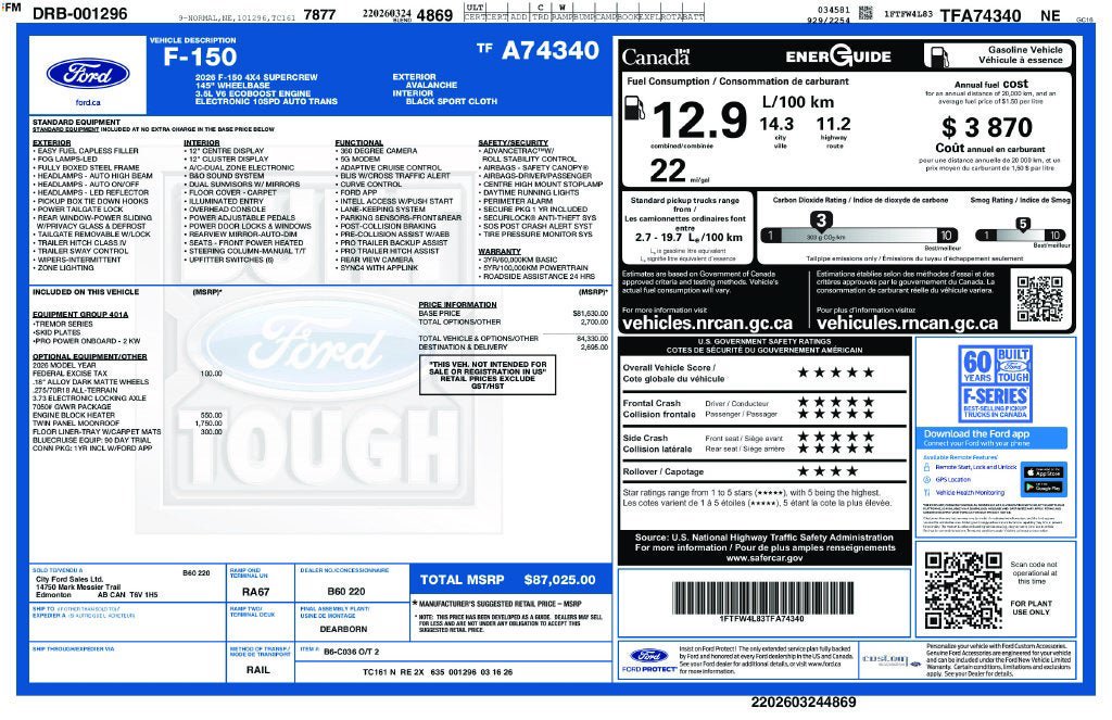 Certified 2026 Ford F150 Tremor AWD/4WD image 3