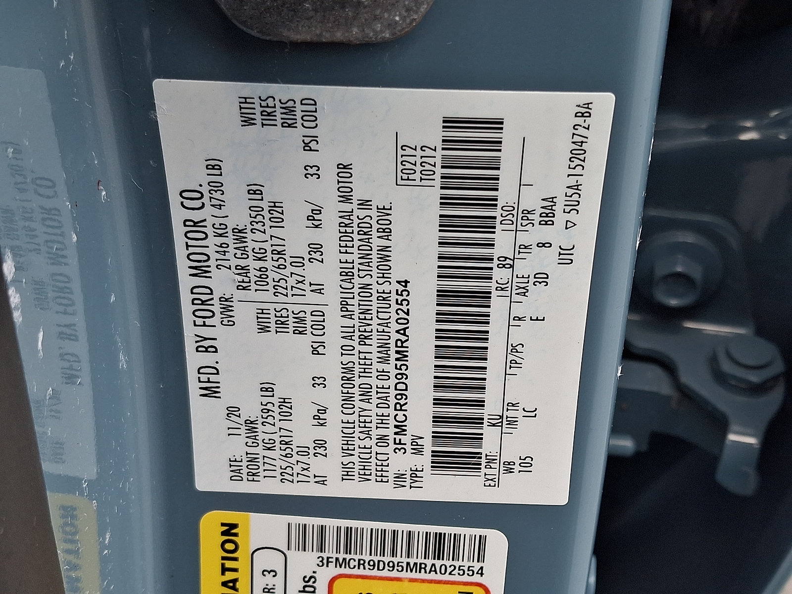 Certified 2021 Ford Bronco Sport Badlands AWD/4WD image 27