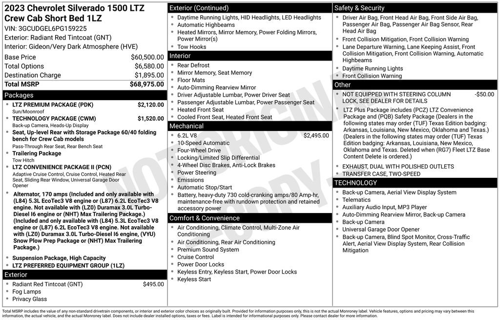 Used 2023 Chevrolet Silverado 1500 LTZ w/ LTZ Premium Package AWD/4WD image 34