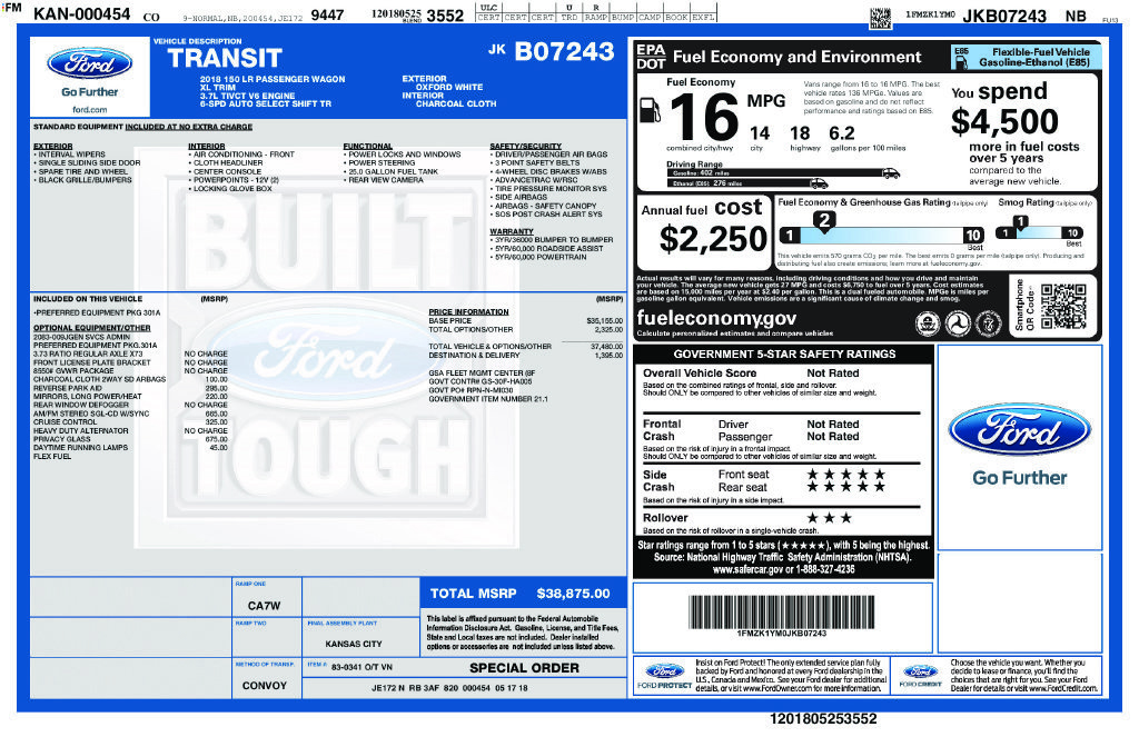 Certified 2018 Ford Transit 150 XL RWD image 31