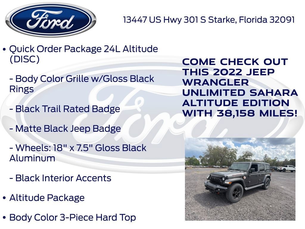 Used 2022 Jeep Wrangler Unlimited Sahara AWD/4WD image 21