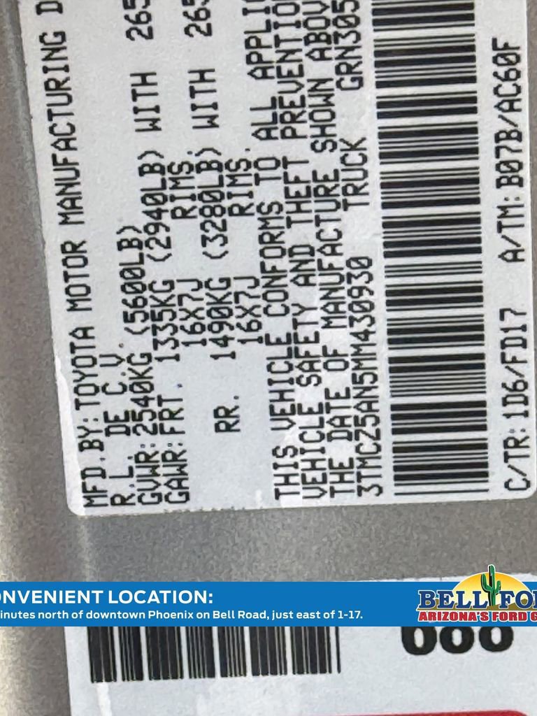 Used 2021 Toyota Tacoma TRD Off-Road w/ Technology Package image 33