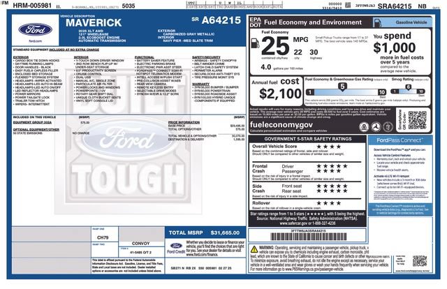 Certified 2025 Ford Maverick XLT w/ Equipment Group 302A AWD/4WD image 36
