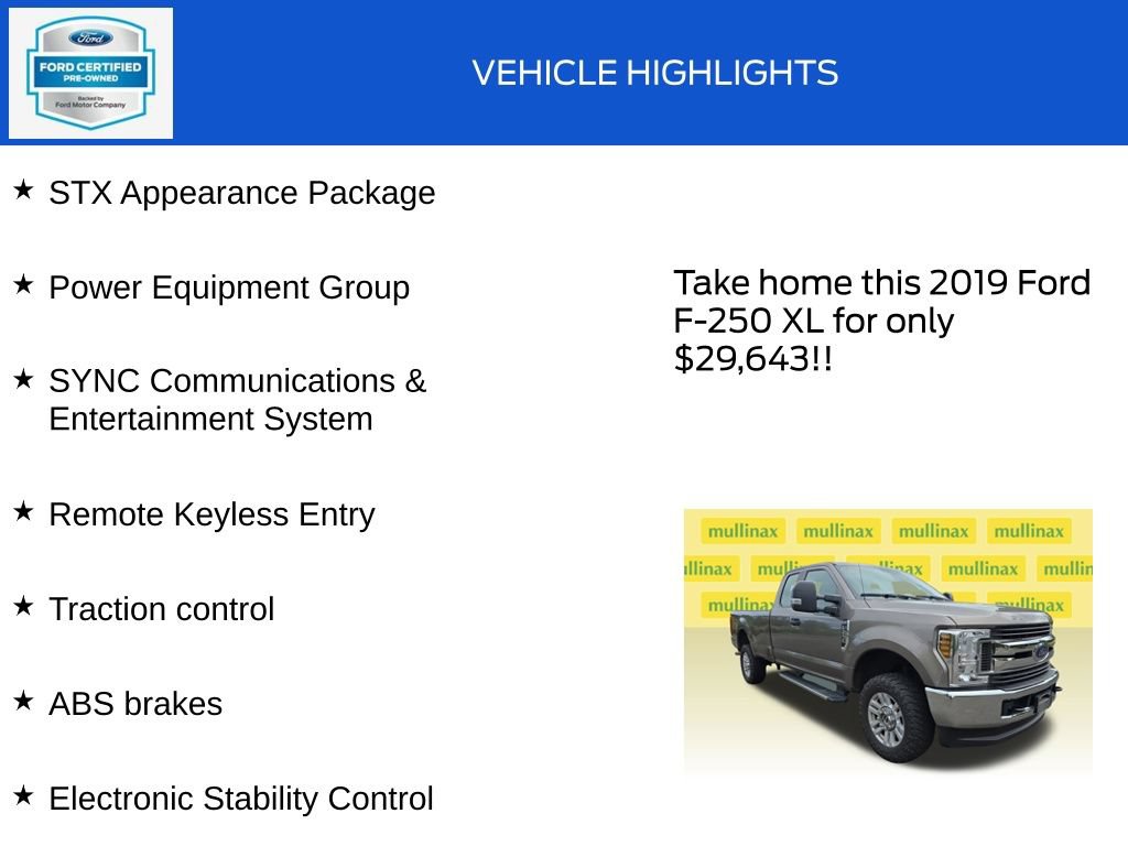 Certified 2019 Ford F250 XL w/ STX Appearance Package AWD/4WD image 18