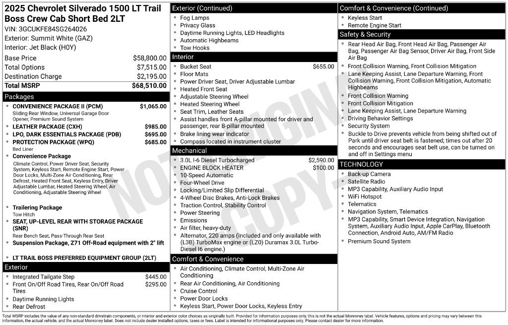 Used 2025 Chevrolet Silverado 1500 LT Trail Boss w/ Convenience Package II AWD/4WD image 27