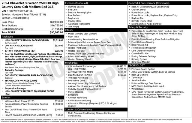 Used 2024 Chevrolet Silverado 2500 High Country w/ High Country Premium Package AWD/4WD image 4