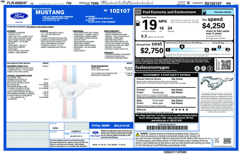 Certified 2025 Ford Mustang GT Premium RWD image 12