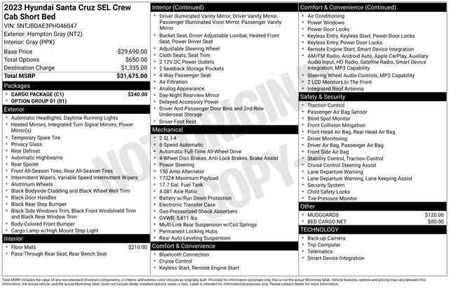 Used 2023 Hyundai Santa Cruz SEL w/ Cargo Package image 36