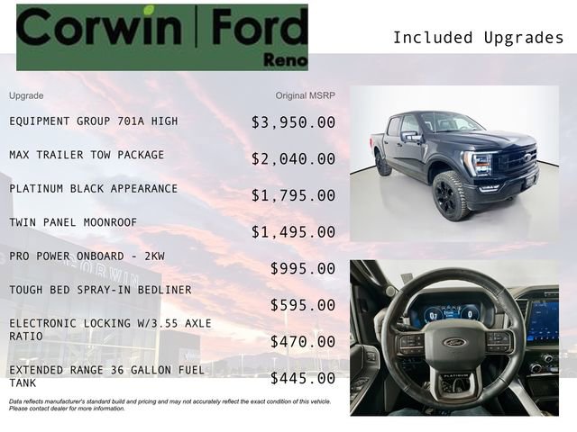 Certified 2023 Ford F150 Platinum w/ Equipment Group 701A High image 3