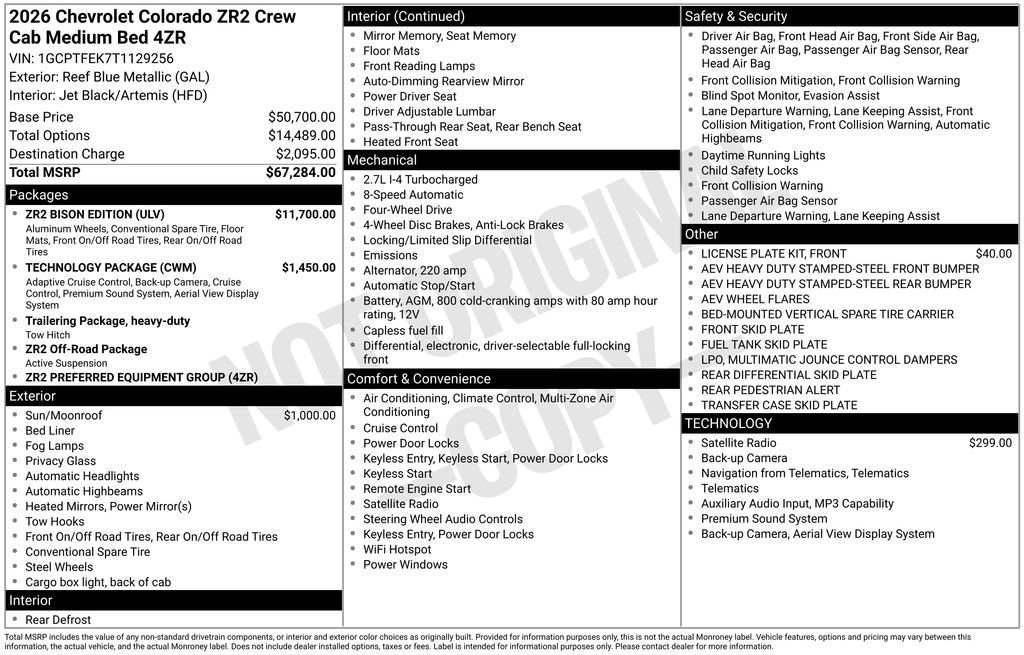 Used 2026 Chevrolet Colorado ZR2 w/ ZR2 Bison Edition image 45