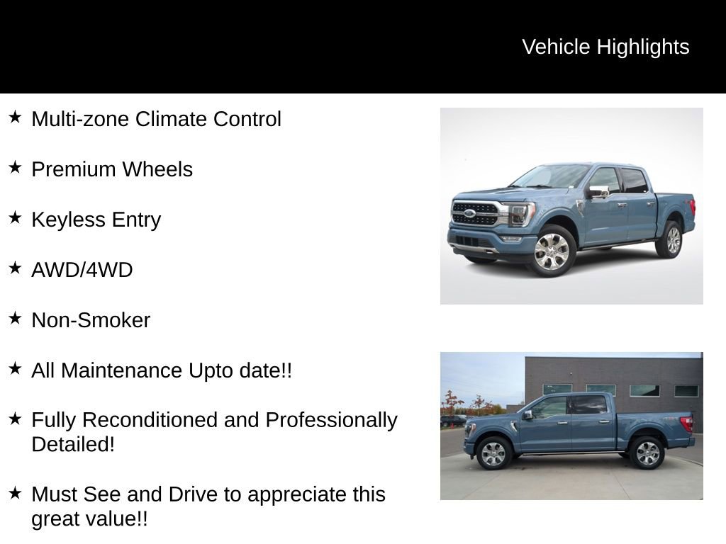 Certified 2023 Ford F150 Platinum w/ Equipment Group 701A High image 16