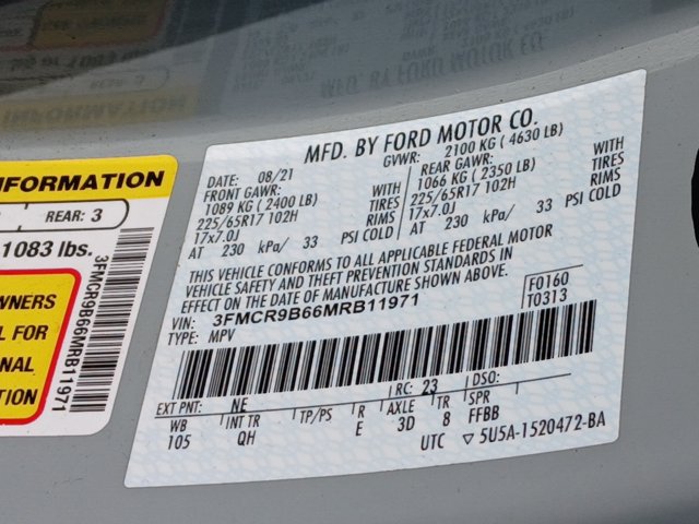 Certified 2021 Ford Bronco Sport Big Bend w/ Big Bend Package (96B) AWD/4WD image 18
