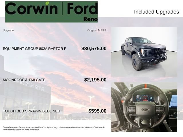 Certified 2023 Ford F150 Raptor w/ Equipment Group 802A Raptor R AWD/4WD image 3