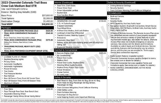 Used 2023 Chevrolet Colorado Trail Boss w/ Advanced Trailering Package AWD/4WD image 34