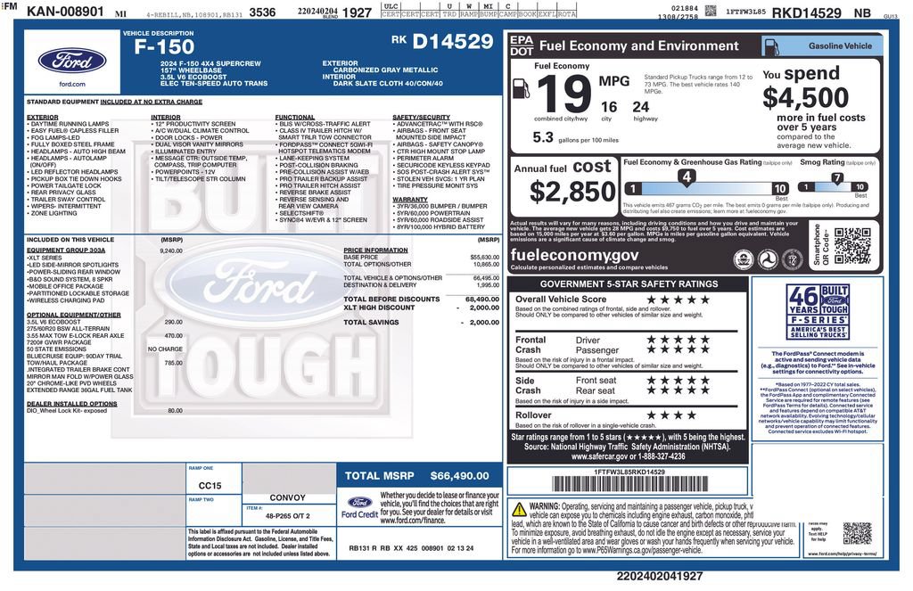 Certified 2024 Ford F150 XLT w/ Equipment Group 303A High AWD/4WD image 32