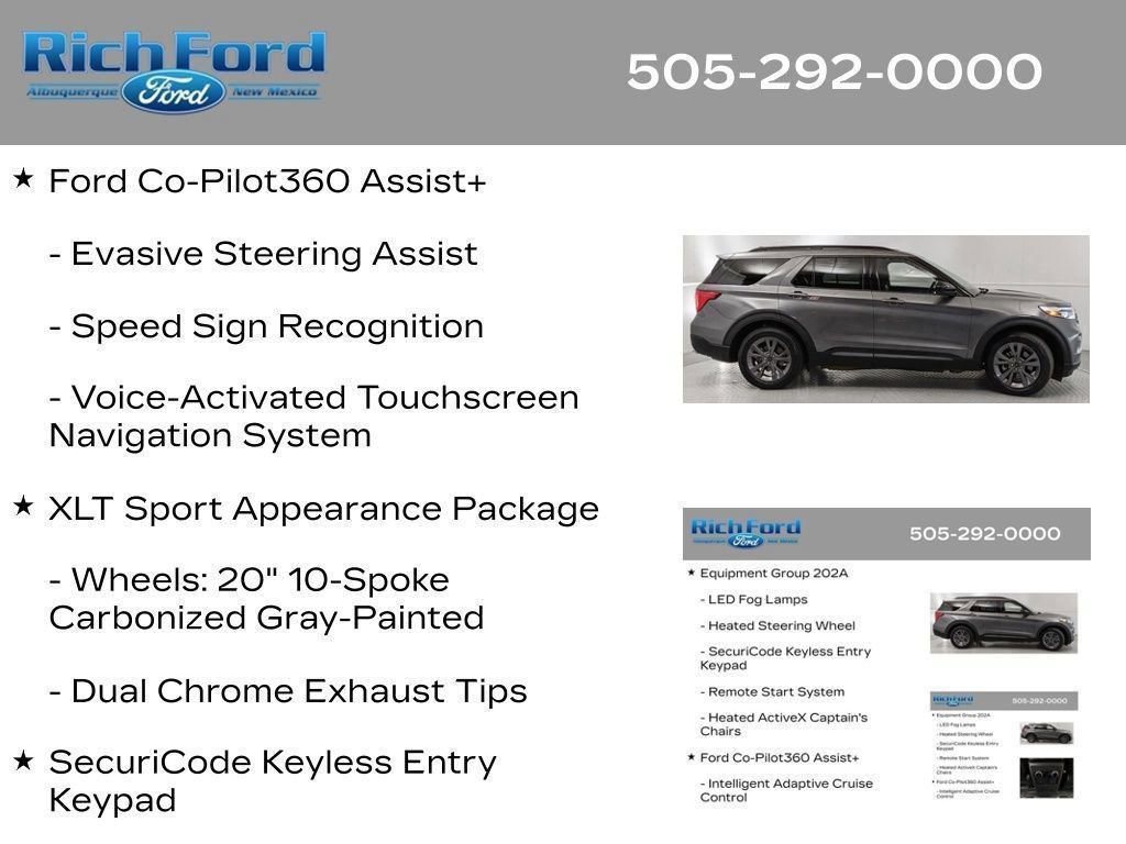Certified 2024 Ford Explorer XLT w/ Equipment Group 202A RWD image 71