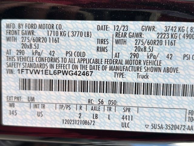 Certified 2023 Ford F150 Lightning XLT w/ Equipment Group 312A High image 29