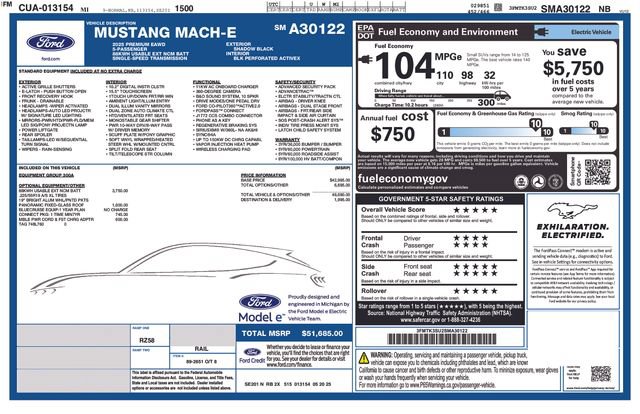 Certified 2025 Ford Mustang Mach-E Premium AWD/4WD image 40