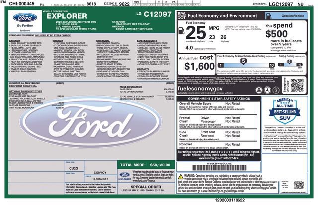 Certified 2020 Ford Explorer Limited w/ Hybrid Equipment Group 310A image 9