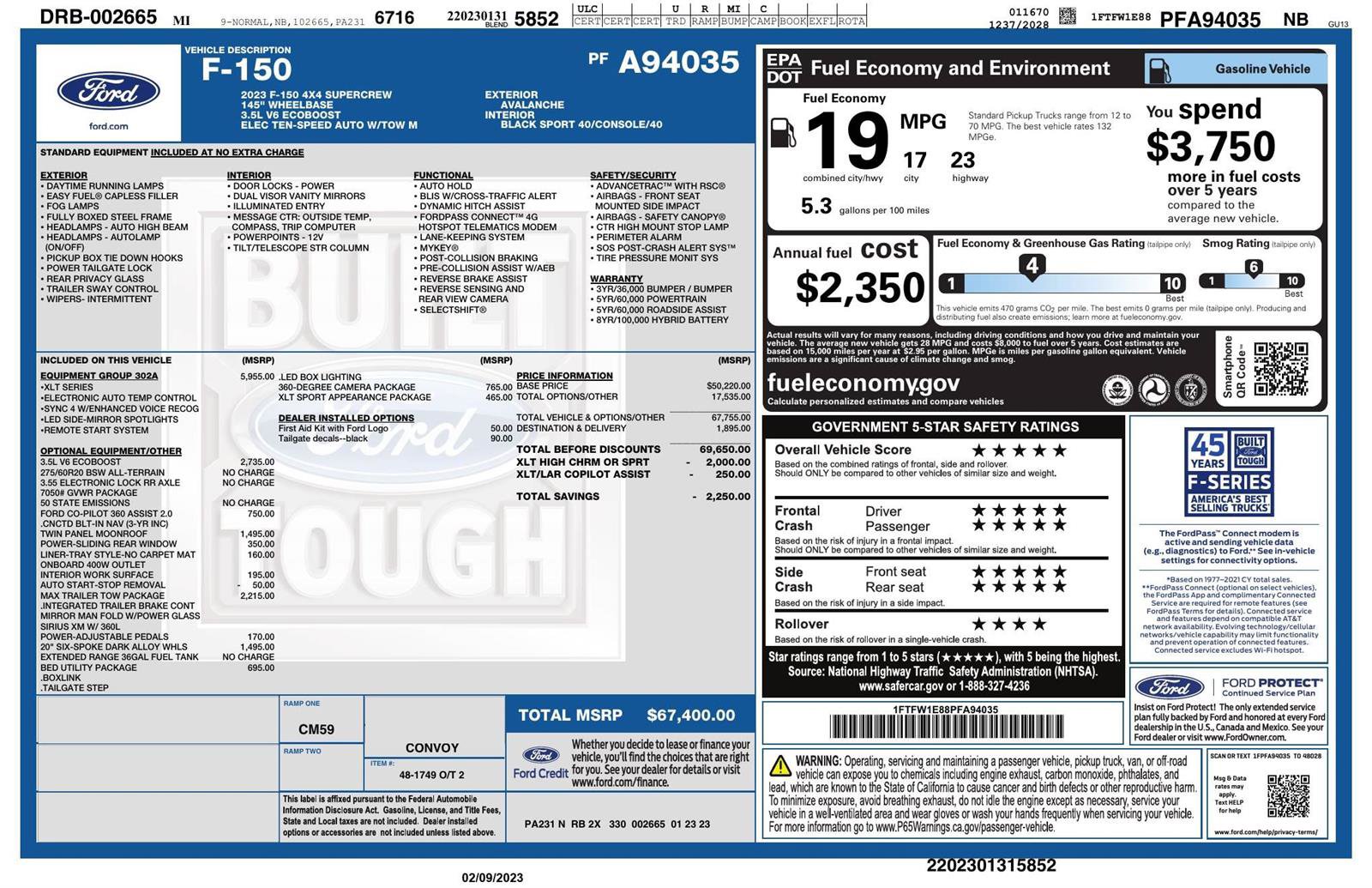 Certified 2023 Ford F150 XLT w/ Equipment Group 302A High AWD/4WD image 37