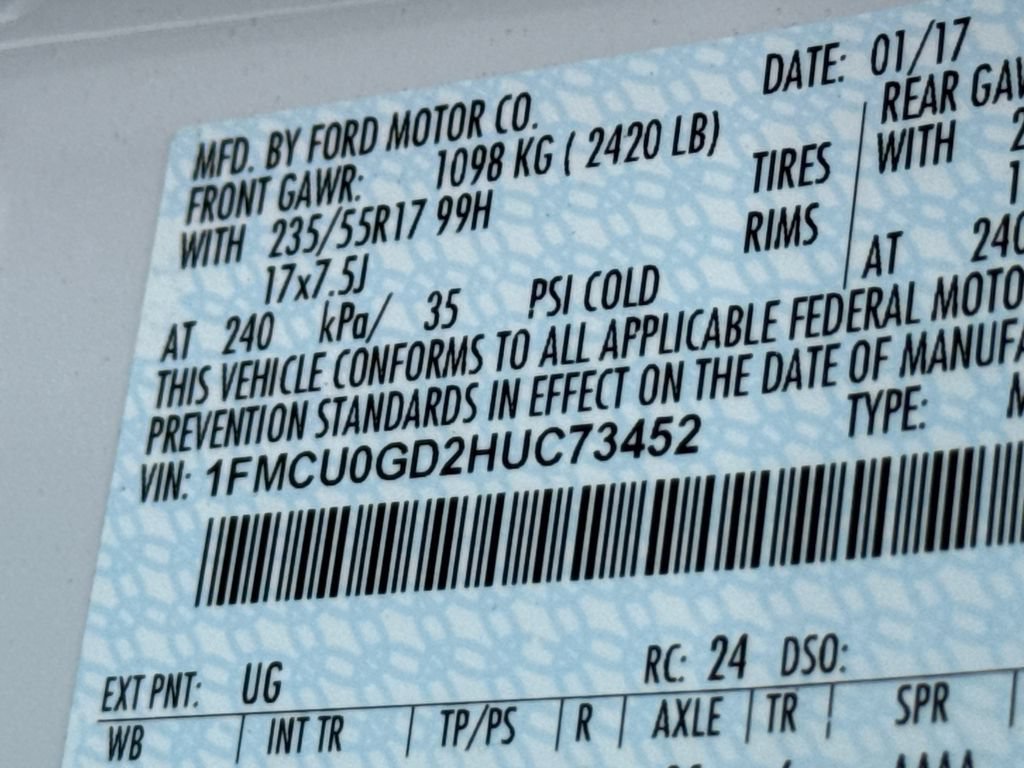 Certified 2017 Ford Escape SE w/ Equipment Group 201A FWD image 32