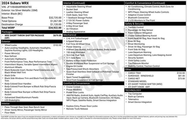 Used 2024 Subaru WRX image 34